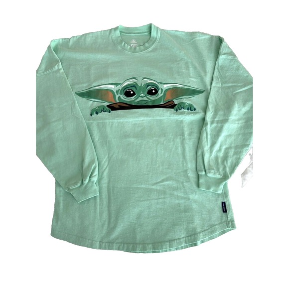 Disney Spirit Jersey Star Wars Yoda Mandalorian T-Shirt Size‎ M Oversized Boxy - Picture 1 of 7
